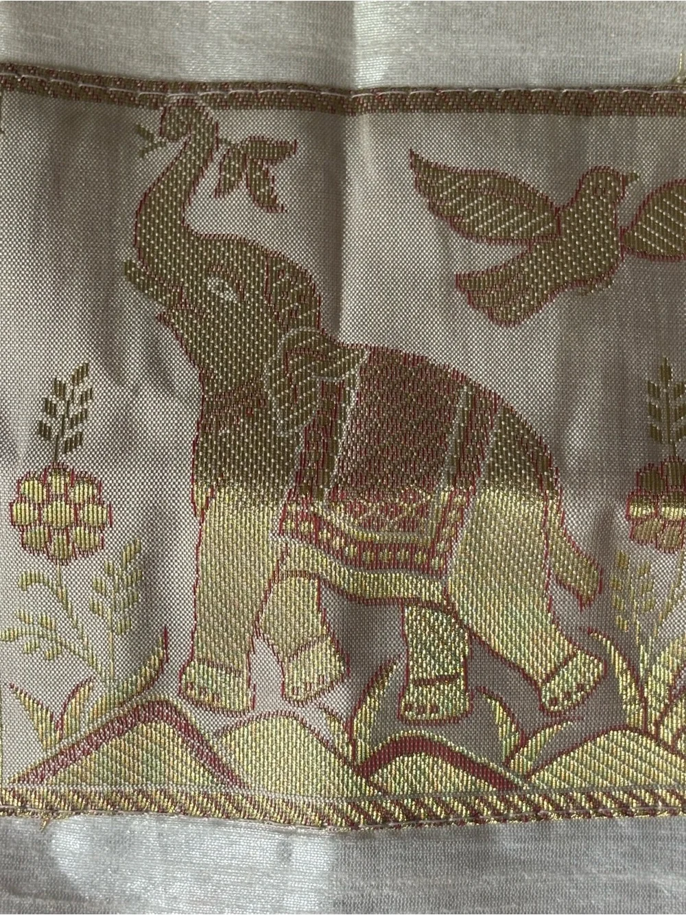 Elegant Gold and Cream Decorative Silk Indian Cushion Covers - Set of 2